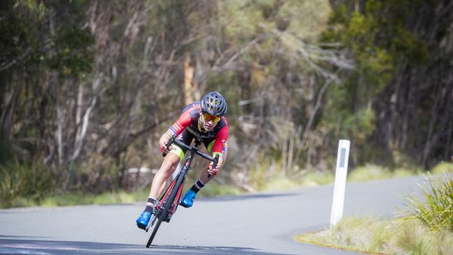 Nathan Earle completing his Everest Challenge at the Lea. Picture: RICHARD JUPE