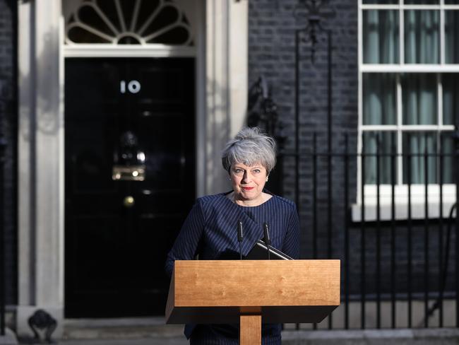 LONDON, ENGLAND - APRIL 18:  Prime Minister Theresa May makes a statement to the nation in Downing Street on April 18, 2017 in London, United Kingdom. The Prime Minister has called a general election for the United Kingdom to be held on June 8, the last election was held in 2015 with a Conservative party majority win.  (Photo by Dan Kitwood/Getty Images)