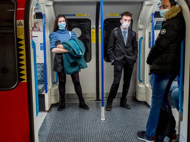 Commuters on the London Underground. Picture: AFP