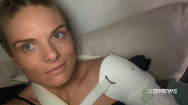 Erin Molan explains TV disappearance for broken arm injuries (9 News)