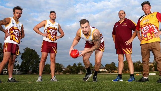 Nunawading Football Club president Wayne Devene (second from right) says they are not letting some beltings on the field get them down. Picture: Ian Currie