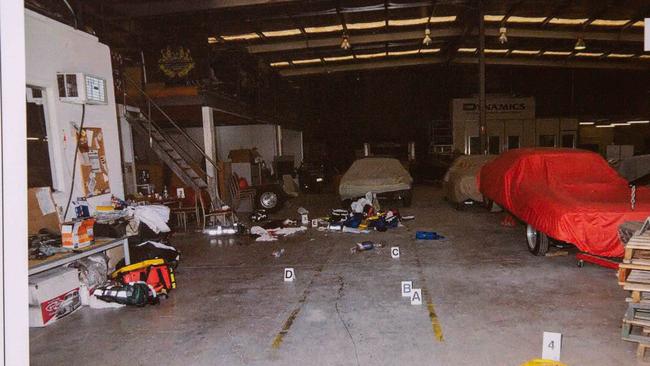 Copy Pics of Crime Scene Photos. Inside the shed where Jason De Ieso died Pictured on 12th May 2023. Picture: Ben Clark