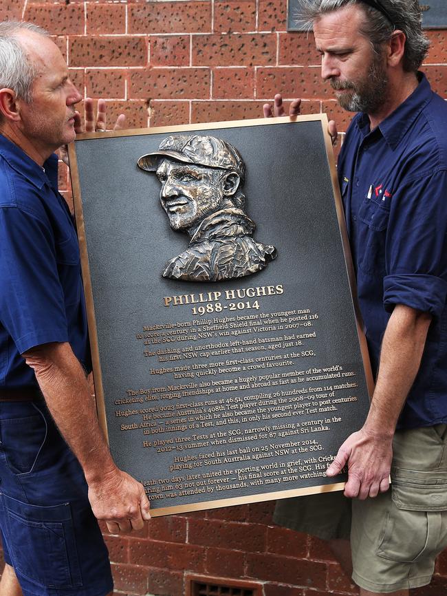 The Phillip Hughes plaque at the SCG.