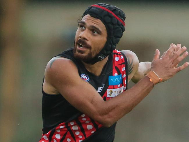 Cyril Rioli starts for the Tiwi Bombers against the Palmerston Magpies on Bathurst Island.Picture GLENN CAMPBELL