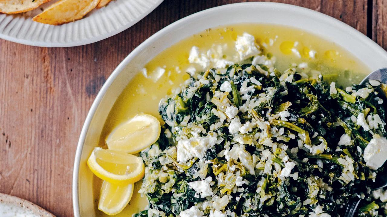 Spanakorizo (Spinach and dill rice)