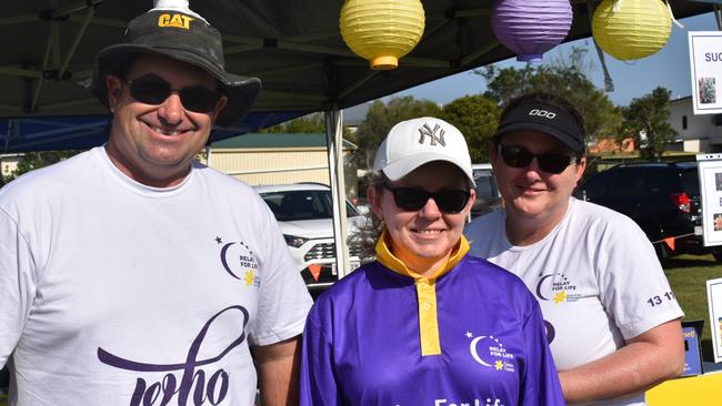 Kyle Oldaker, Sinead Summerville, and Yvonne Oldaker at the 2021 Ipswich Relay for Life. Picture: Jessica Baker / The Queensland Times