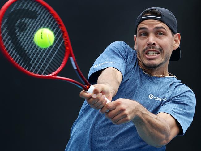 Australian Open tennis. 08/02/2021. Day 1..  Alex Bolt vs Norbert Gombos on Court 3.  Australian Alex Bolt during his 4 set win over  Norbert Gombos in the 1st round. Pic: Michael Klein