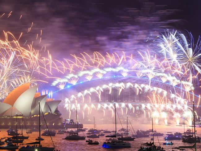 Fireworks are seen over Sydney Harbour. Picture: Getty