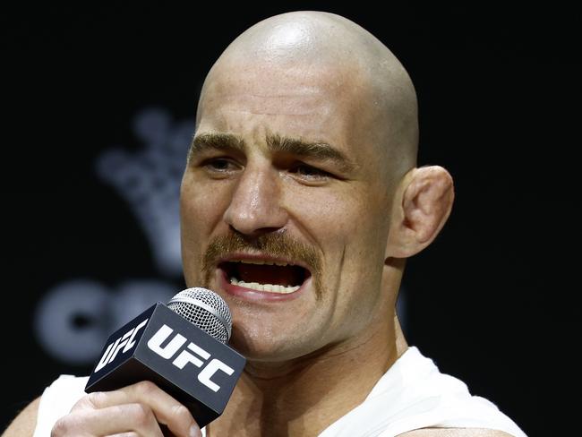 DAILY TELEGRAPH FEBRUARY 6, 2025. Sean Strickland, No. 1 UFC middleweight at the UFC 312 press conference held at Qudos Bank Arena in Sydney Olympic Park. Picture: Jonathan Ng