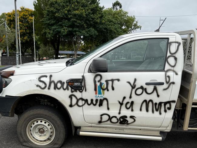 Police are investigating after an Isaac Regional Council vehicle was vandalised on December 13.