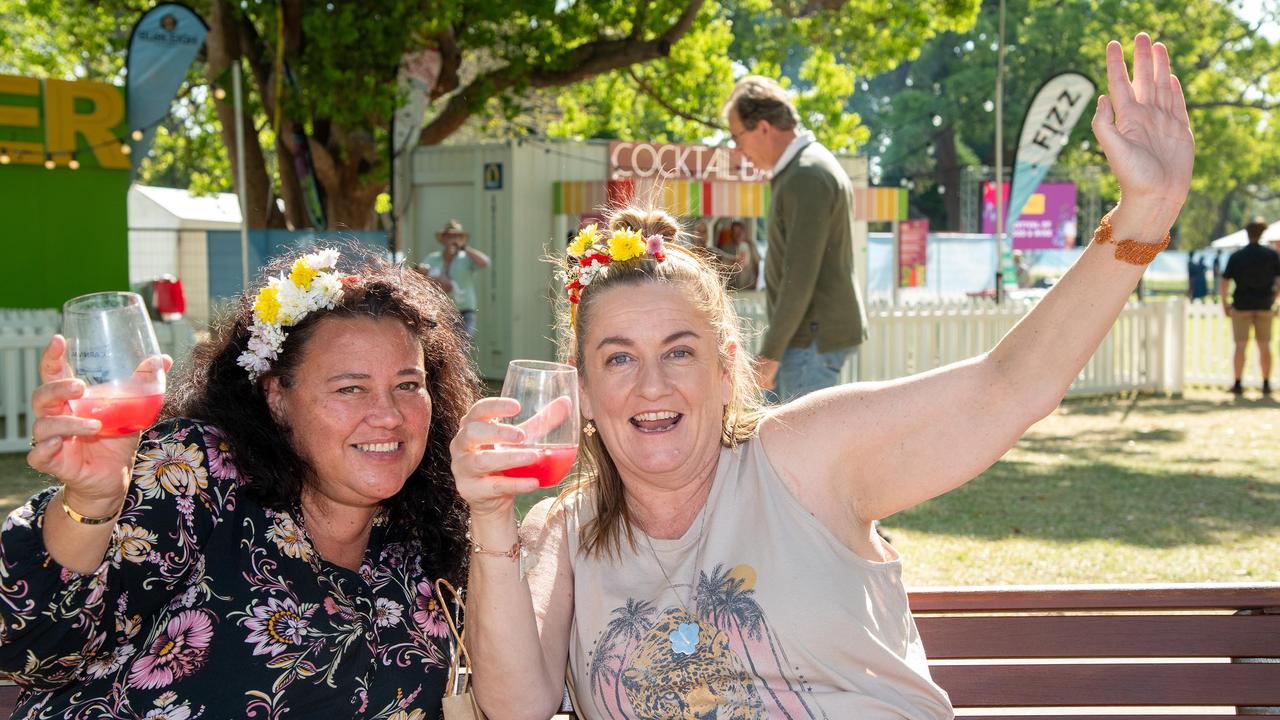 Angela Toia (left) and Carolyn Tyson at the Toowoomba Carnival of Flowers Festival of Food and Wine, Sunday, September 15, 2024. Picture: Bev Lacey