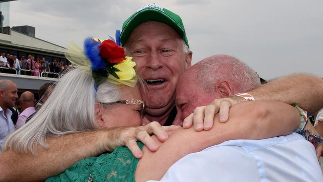 Allan Endresz (centre) has survived a heart attack. Picture: Steve Holland.