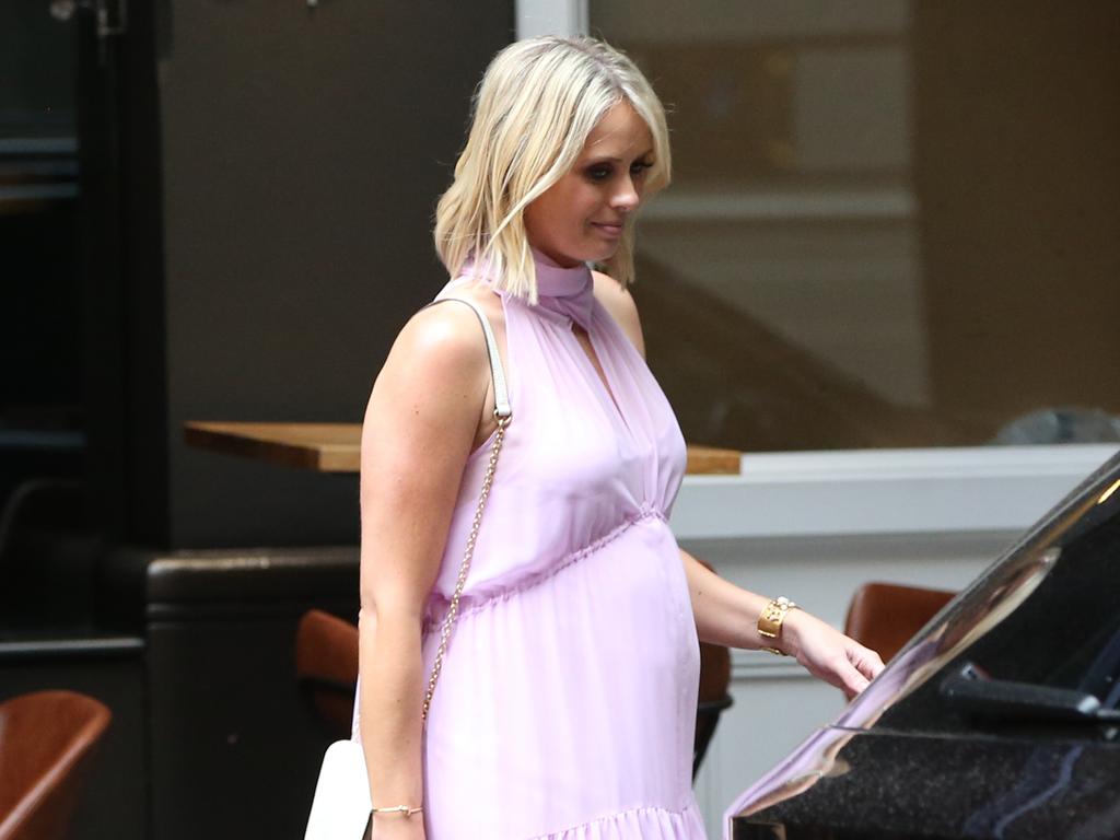 Sylvia Jeffreys pictured leaving the Beta bar on Castlereagh Street, Sydney the location of Jules Robinson and Cameron Merchant's wedding. Picture: Damian Shaw