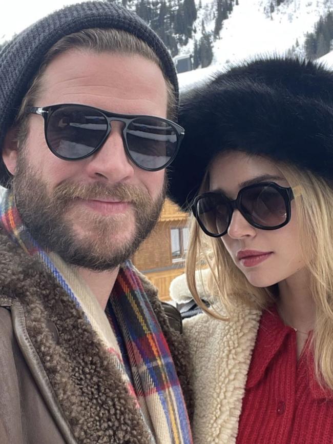 Liam Hemsworth with girlfriend Gabriella Brooks in Austria. Picture: Instagram