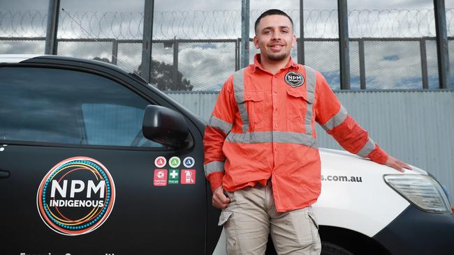 Jackamurra O’Hara is among the 60 per cent of Indigenous workers with construction firm NPM Indigenous. Picture: John Feder/The Australian