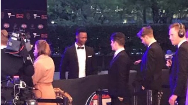 An uninvited appearance on the Brownlow red carpet last year. Picture: Rudi Edsall