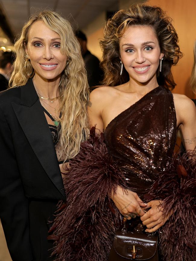 Tish and daughter Miley. Picture: Getty