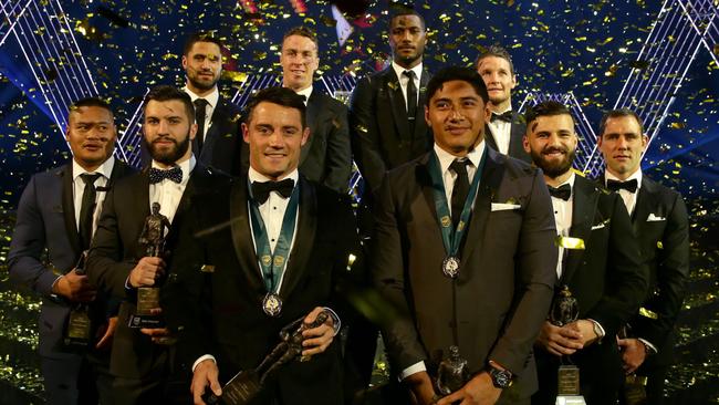 Team of the year with Dally M winners Cooper Cronk and Jason Taumalolo. Picture: Gregg Porteous