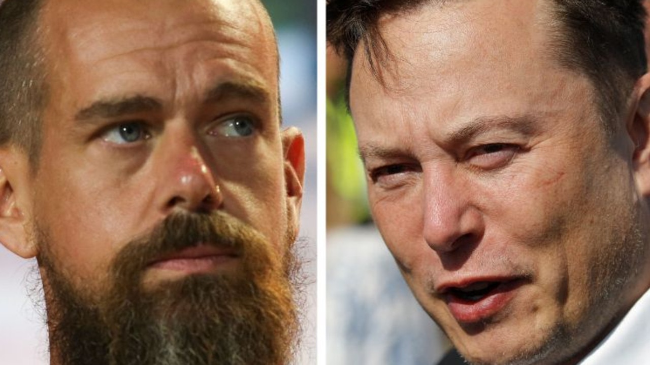 Damning files have revealed Twitter allegedly silenced right-wing accounts while under control of former CEO Jack Dorsey (L), prior to the takeover by Elon Musk’s (R).