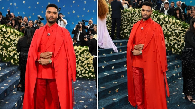 Dearest readers, Regé-Jean Page is looking a little different to the Duke we know, wearing a vibrant Brioni suit. Picture: Getty
