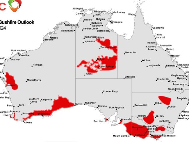 AFAC has released its summer bushfire outlook for 2024. Picture: Supplied