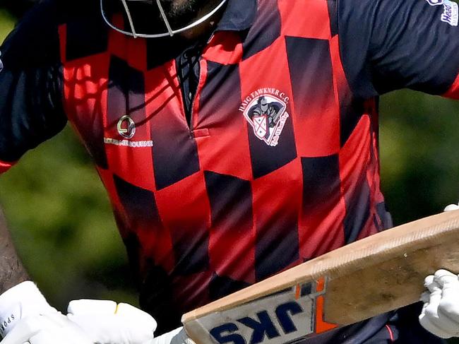 Haig FawknerÃs Jaspreet Bhatti during the VTCA grand finalcricket match between Aberfeldie and Haig Fawkner in Aberfeldie, Saturday, March 26, 2022. Picture: Andy Brownbill