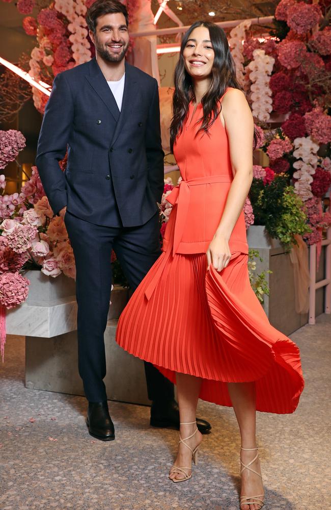 Jessica Gomes and Tom Derickx showcase spring-summer fashion. Picture: Tim Hunter