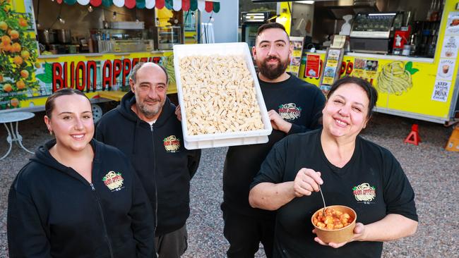 Mara, Joe, Ben and Rosa Vitagliano at their family food truck Buon Appetit, in Denham Court. Picture: Justin Lloyd