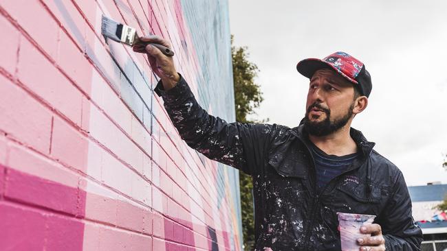 International mural artist Martin Ron. Picture: Nicole Reed