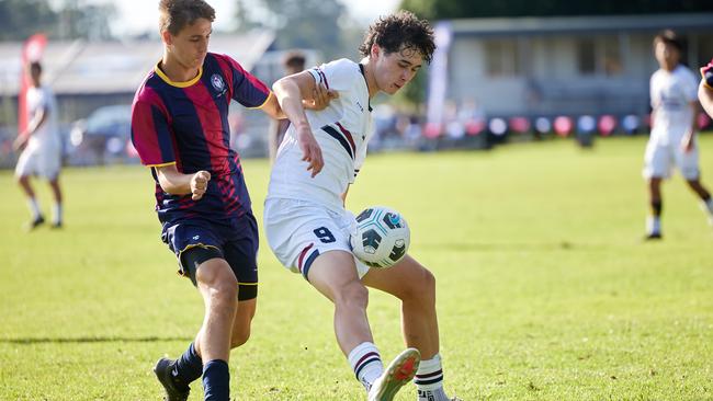 The Southport School’s Luca Nakagawa-Morrison scored three goals against BBC in round four then three again against BSHS in round five. Photo: Adrian Gaglione.