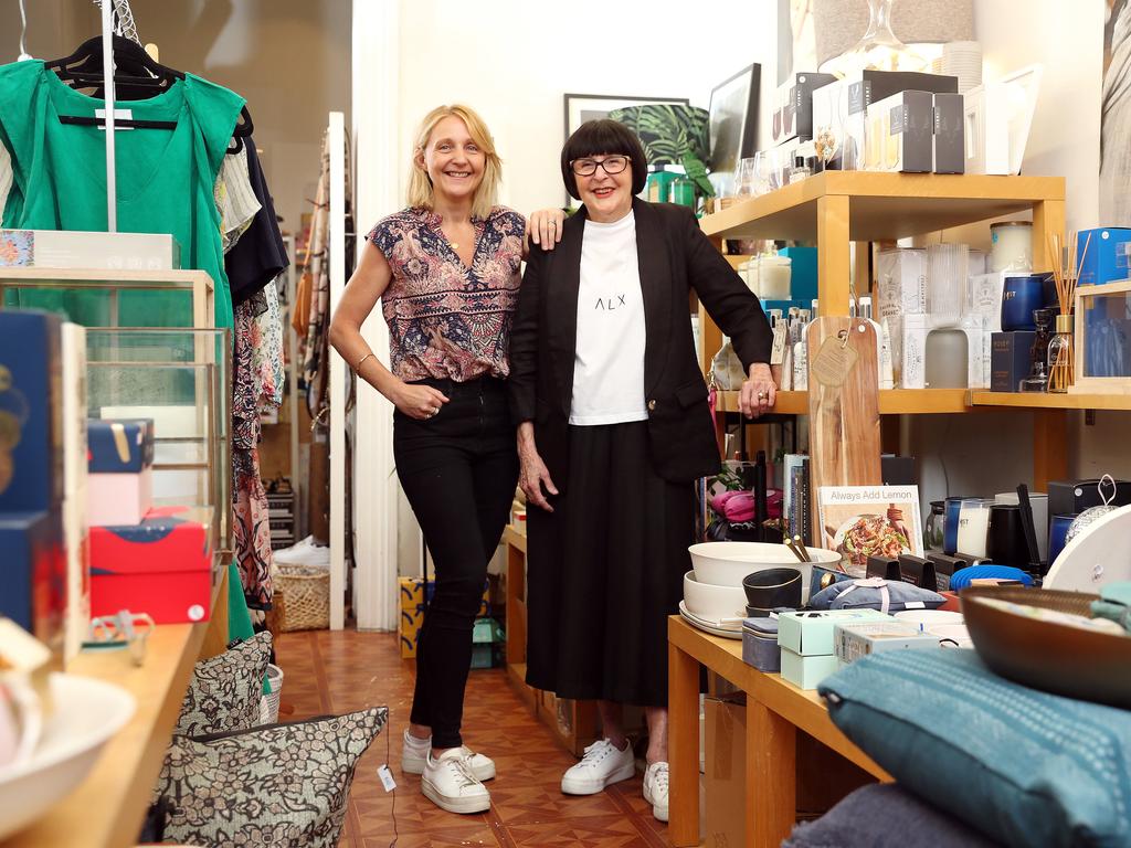 Mother and daughter owner operators of Pyrmont’s Urban Oasis Holly Stewart and Carole Cherry have championed Australian designers and Australian made for the past 20 years, but have seen a huge reduction in trade since COVID. Picture: Tim Hunter.