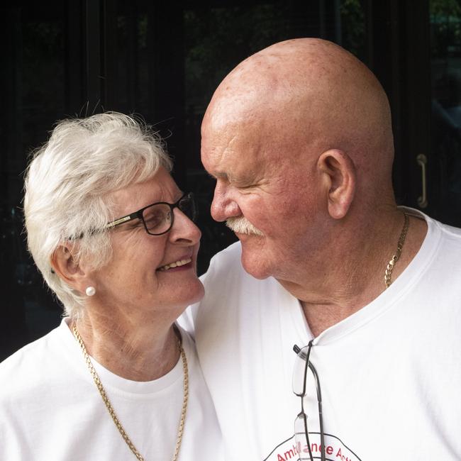 Ann and John McLean enjoying a quiet moment after their campaign to get an ambulance station to Iluka had succeeded.