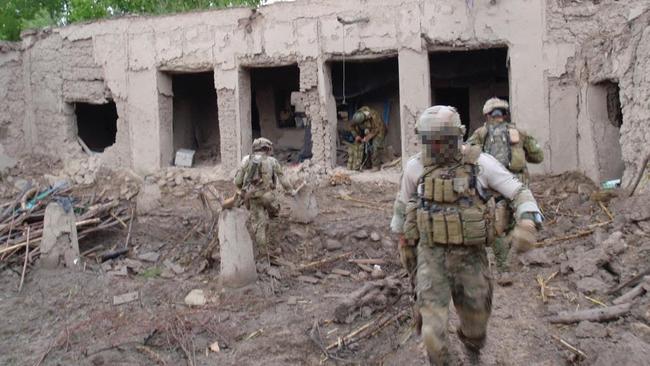 The chaotic scene on the ground when the SAS troops raided the Taliban compound at the centre of Ben Roberts-Smith’s trial. Picture: Supplied