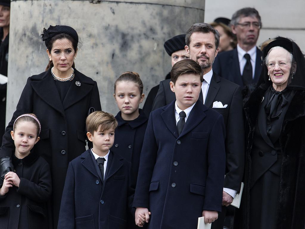 The family mourn the loss of Queen Margrethe’s husband, Prince Henrik. Picture: Ole Jensen/Getty Images