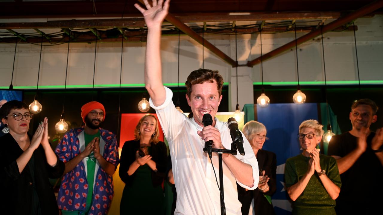 The Greens' Max Chandler-Mather won the Queensland seat of Griffith. Picture: Dan Peled/Getty Images.