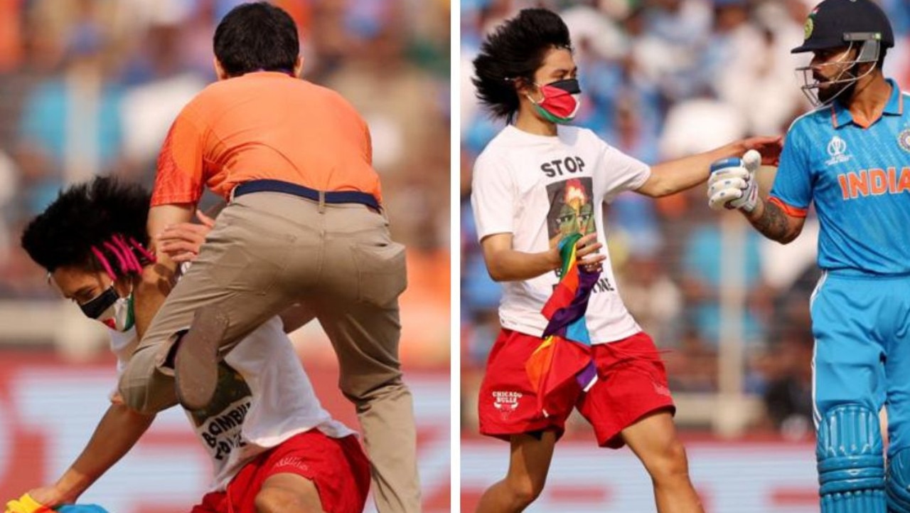 Pitch invader approaches Virat Kohli, rocks Australia vs India World Cup final