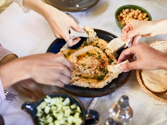 Lifestyle vegan dinner with dips