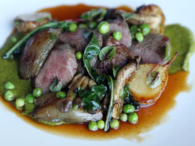 The lamb backstraps at the original Bistro Moncur. Picture: Carly Earl