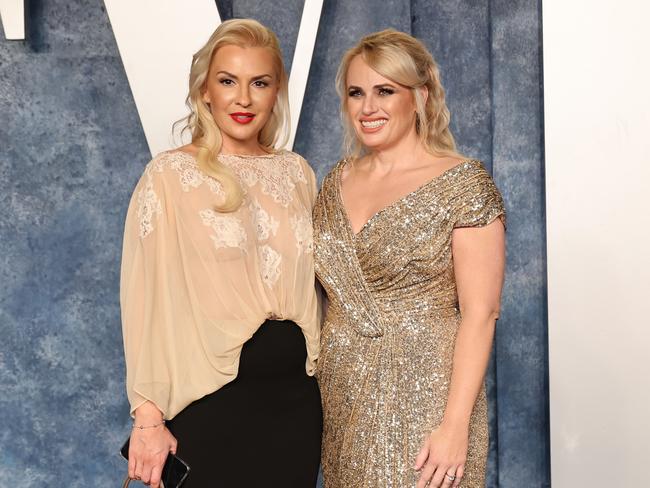 Rebel Wilson and fiancée Ramona Agruma attend the 2023 Vanity Fair Oscar Part in March. Picture: Amy Sussman/Getty Images