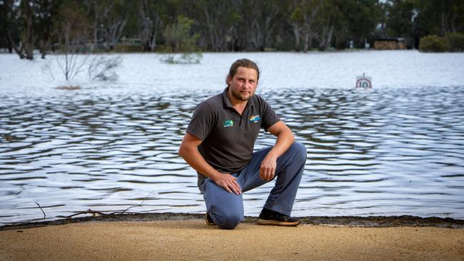 Sam Obst, manager of the Big 4 River Front Caravan Park in Loxton, in on the Murray. Picture: Emma Brasier