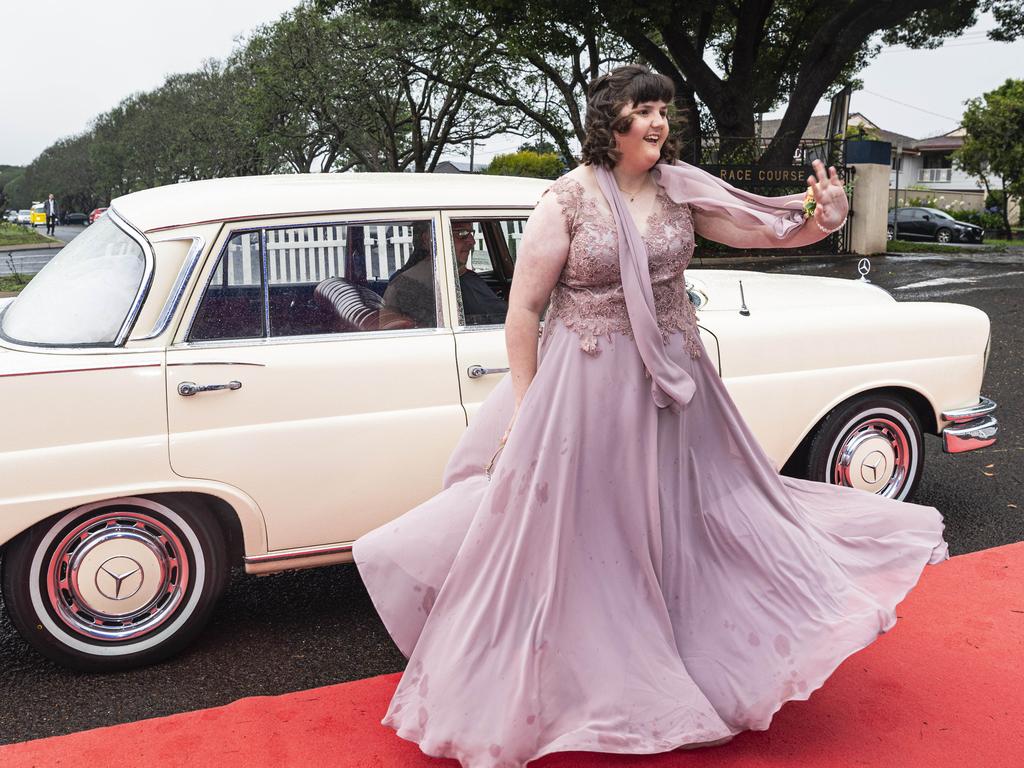 Graduate Amelia Wilson at Clifford Park Special School formal at Clifford Park Racecourse, Wednesday, November 20, 2024. Picture: Kevin Farmer