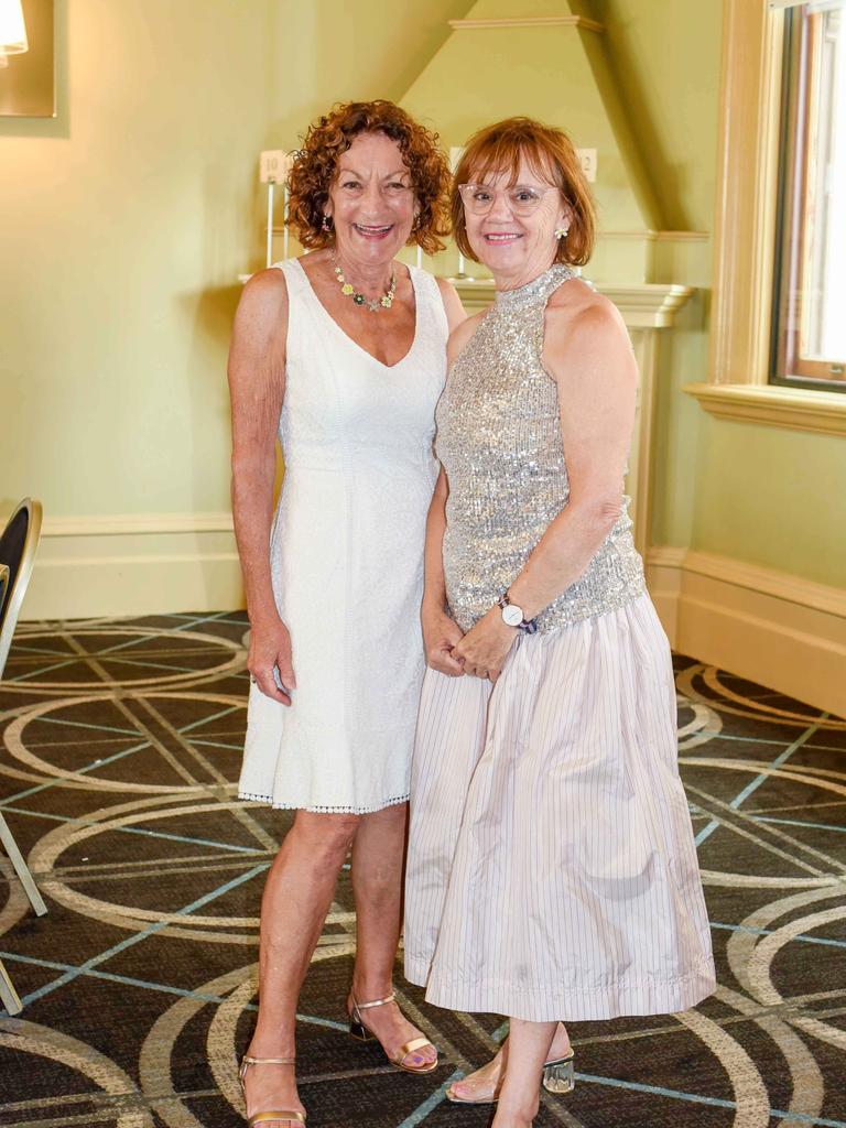 Vicky Hicks and Dianne Kelly at Customs House for the A Very Moët Christmas event presented by the Effervescence Luncheon Series and hosted by champagne educator Amanda Reboul. Socials: Damien Anthony Rossi Picture: Ange Costes Photography