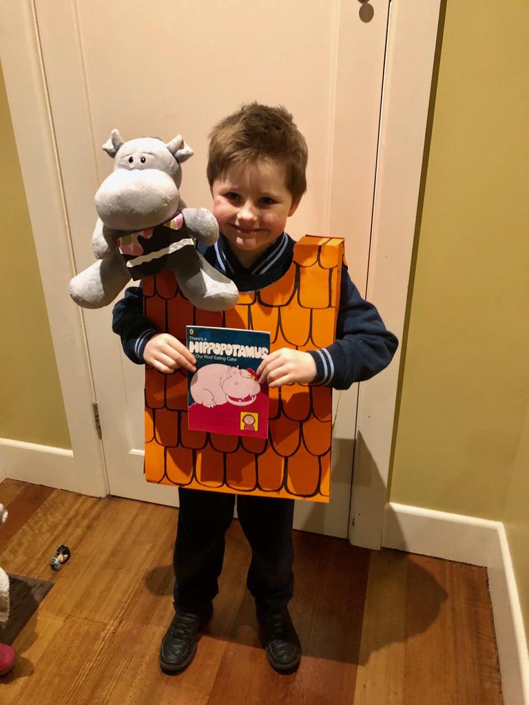 Will of Overport Primary in Frankston dressed as There’s a Hippopotamus on my Roof Eating Cake.