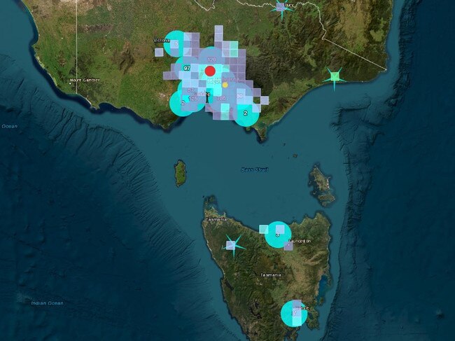 Tremors have been felt across Tasmania after a magnitude 3.8 earthquake struck near Melbourne. Photo: Geoscience Australia Twitter