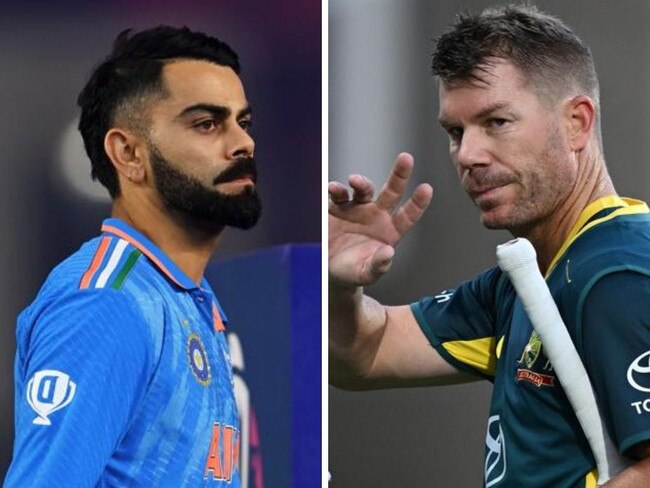 Virah Kohli and David Warner. Photos: Getty Images