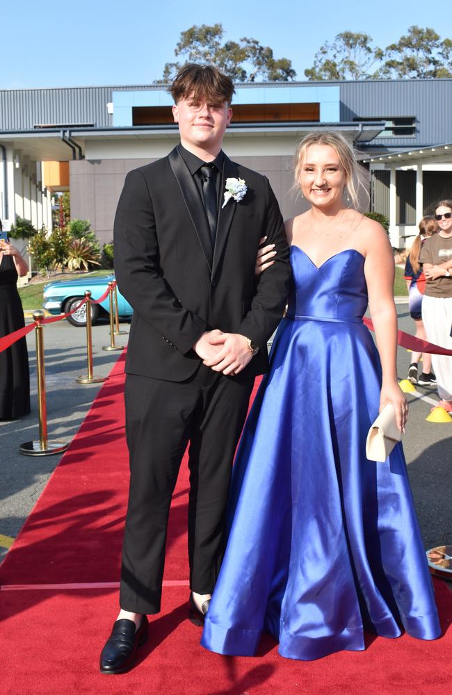 Isaac Westbrook and Danika Hammond at the 2023 Caloundra Christian College formal. Picture: Jorina Maureschat