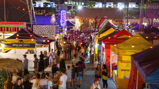 The Gold Coast's NightQuarter street food and entertainment night markets before it closed down.