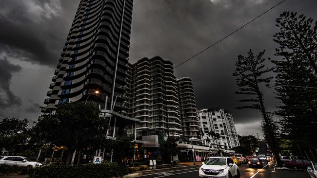 A wild storm hits Coolangatta. Picture: Nigel Hallett