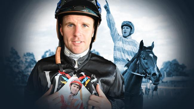 Tommy Berry wearing a photo of his late brother Nathan under his silks.