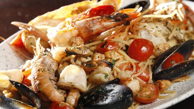 Villa Romana Trattoria’s signature dish Spaghetti Allo Scoglio Picture: Anna Rogers